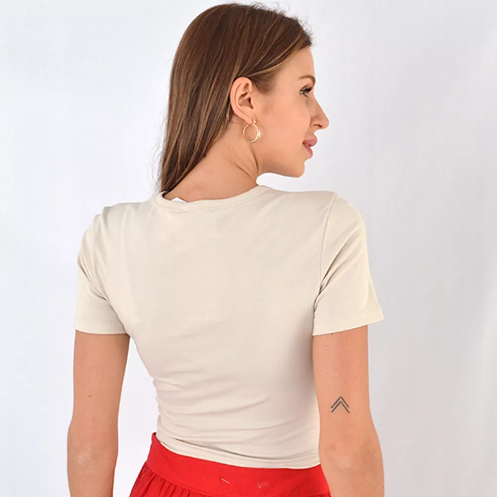 Blusa Básica Bege Coqueta - Foto 3