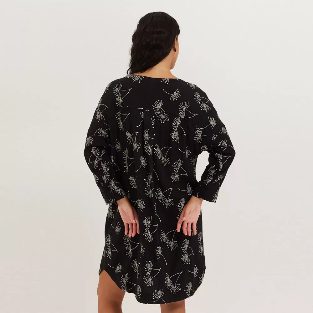 Vestido Túnica de Linho com Bordado Dente de Leão Cantão  - Foto 3