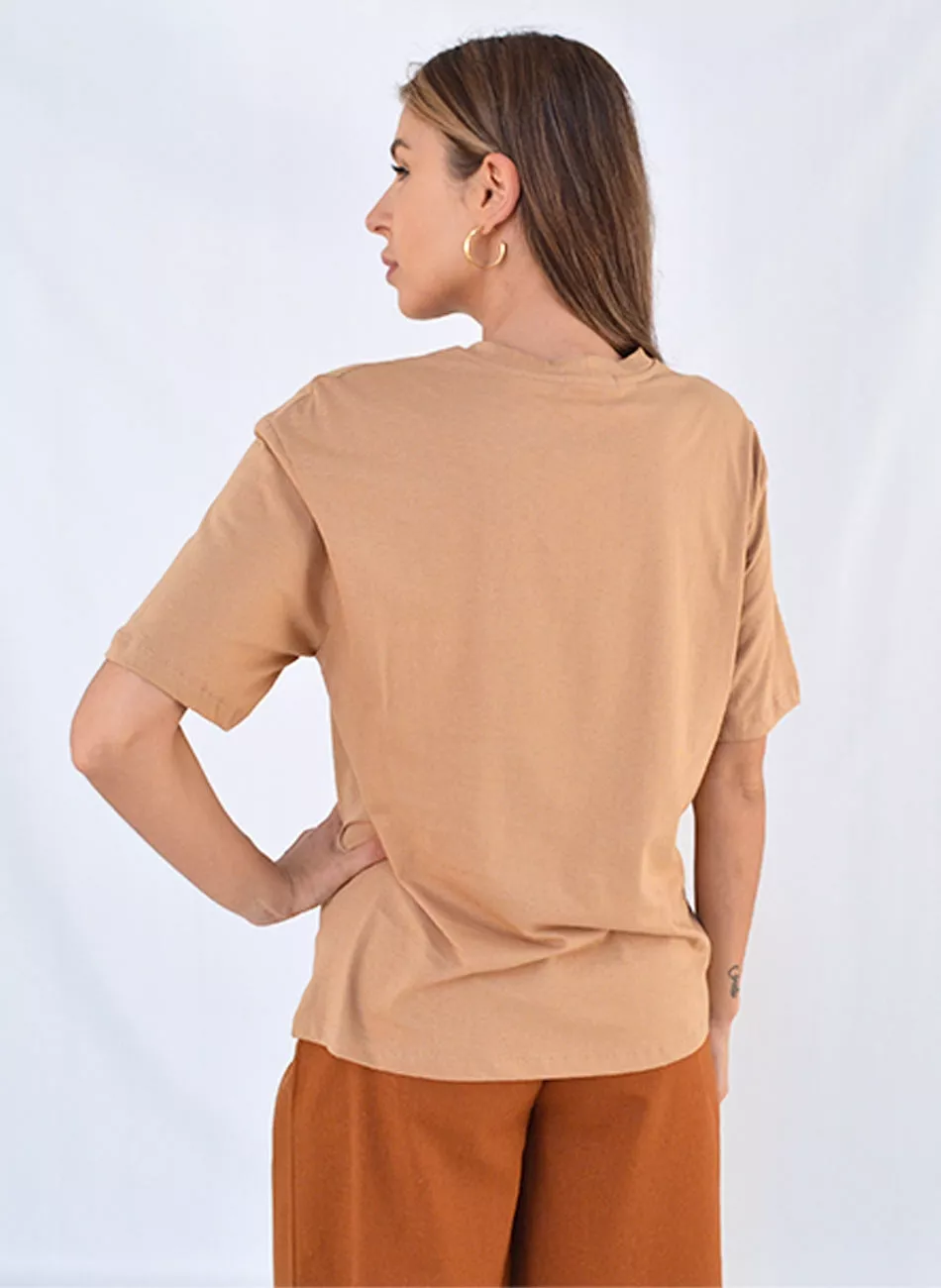 Maxi T-Shirt Em Algodão Cor Sepia Tomates - Foto 3