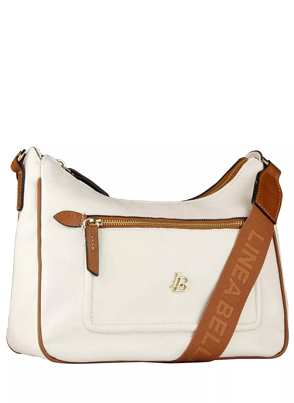 Bolsa Couro Tiracolo Média Cor Off Linea Bella - Foto 1