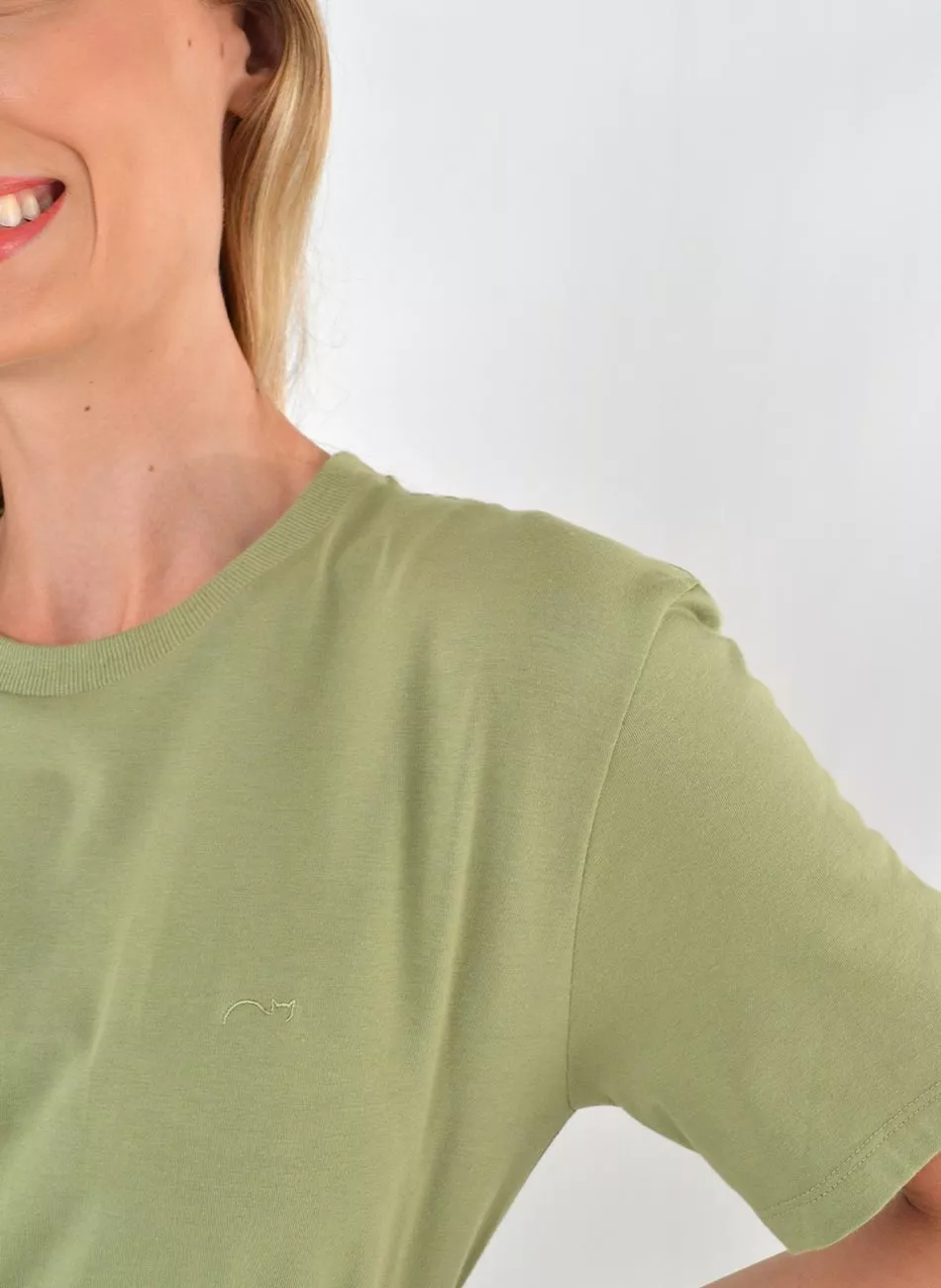 T-shirt Cotton Verde Gatos e Atos  - Foto 3