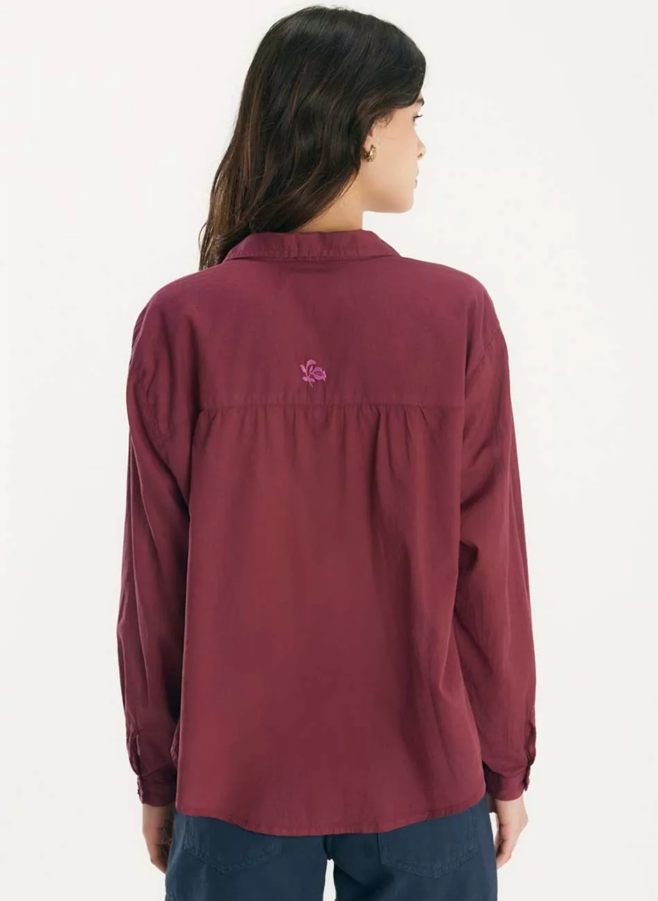 Camisa Bordô Voil Cantão - Foto 2