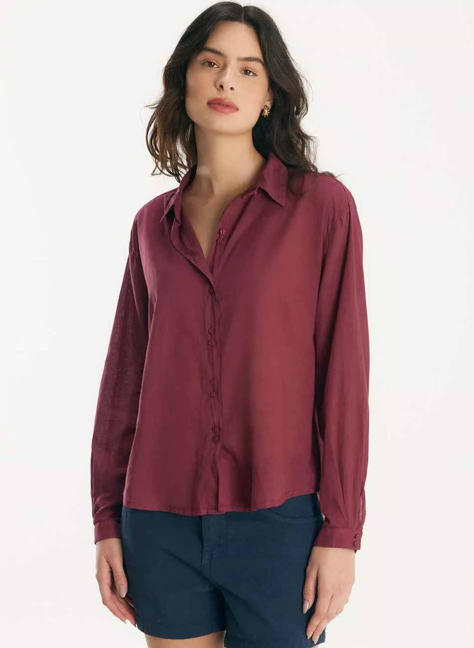 Camisa Bordô Voil Cantão - Foto 3