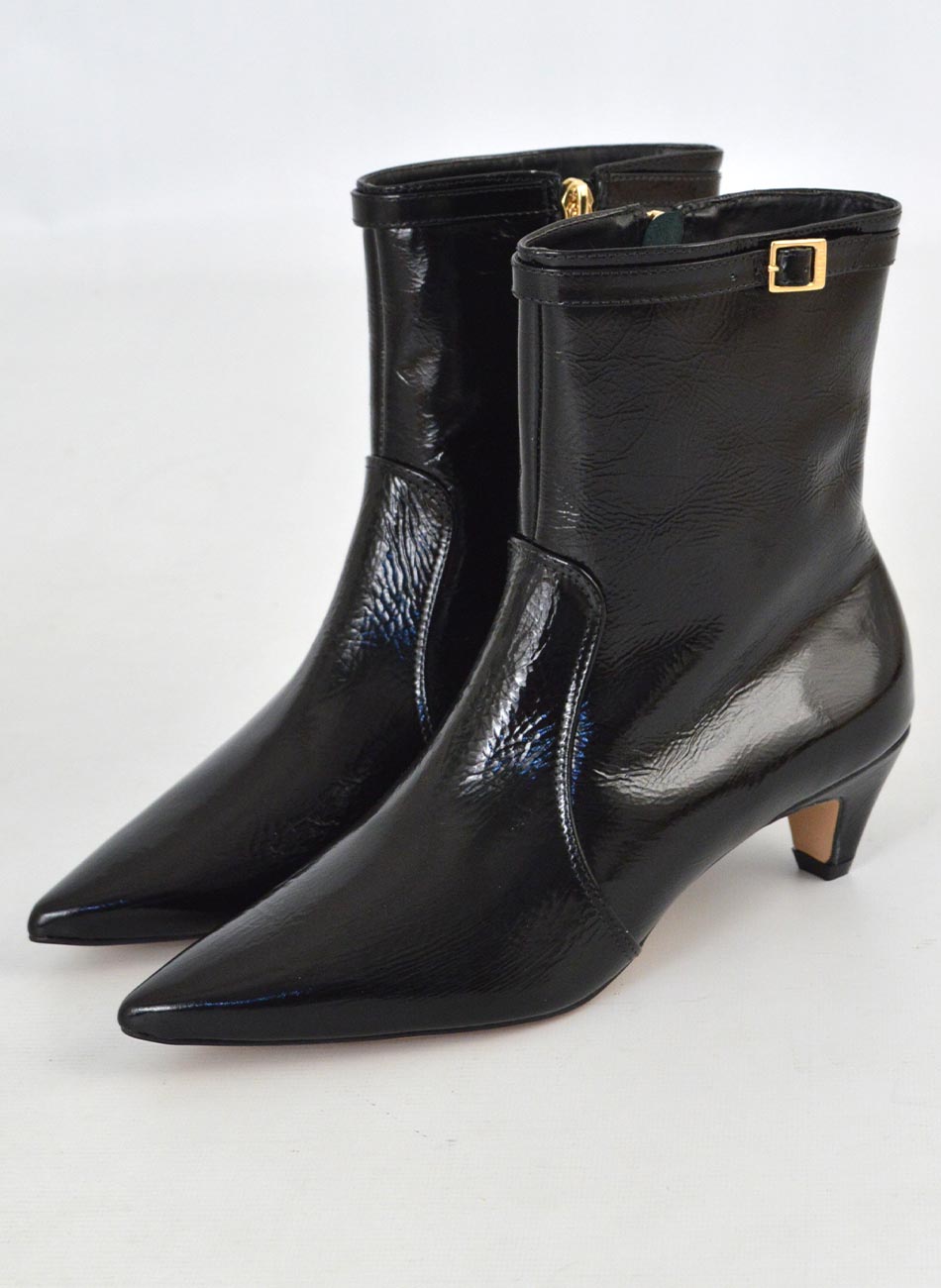 Bota Couro Verniz Preto Lizi e Lizi - Foto 1