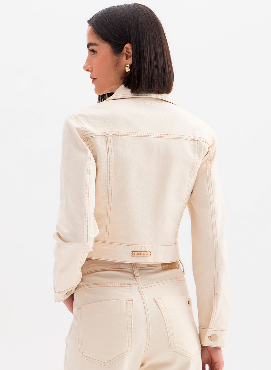 Jaqueta Trucker Cru Flor De Lis - Foto 1
