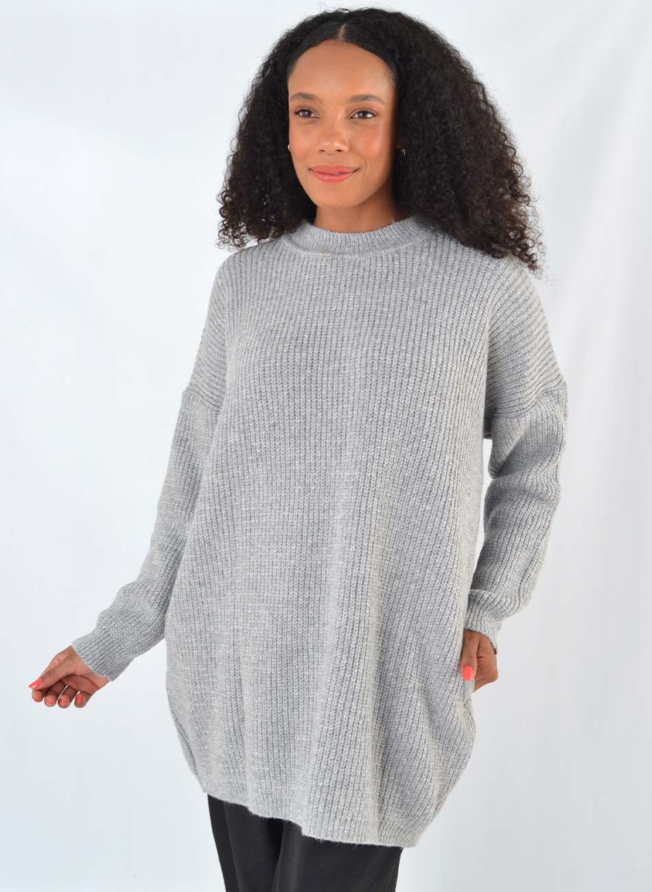 Bluso de Tricot Chumbo Das Gurias - Foto 1
