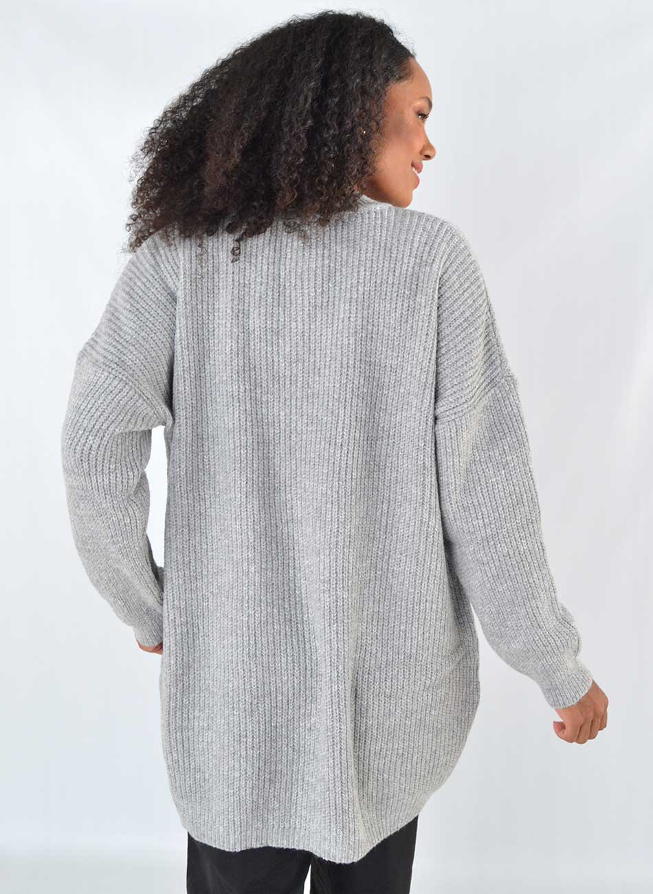 Bluso de Tricot Chumbo Das Gurias - Foto 4