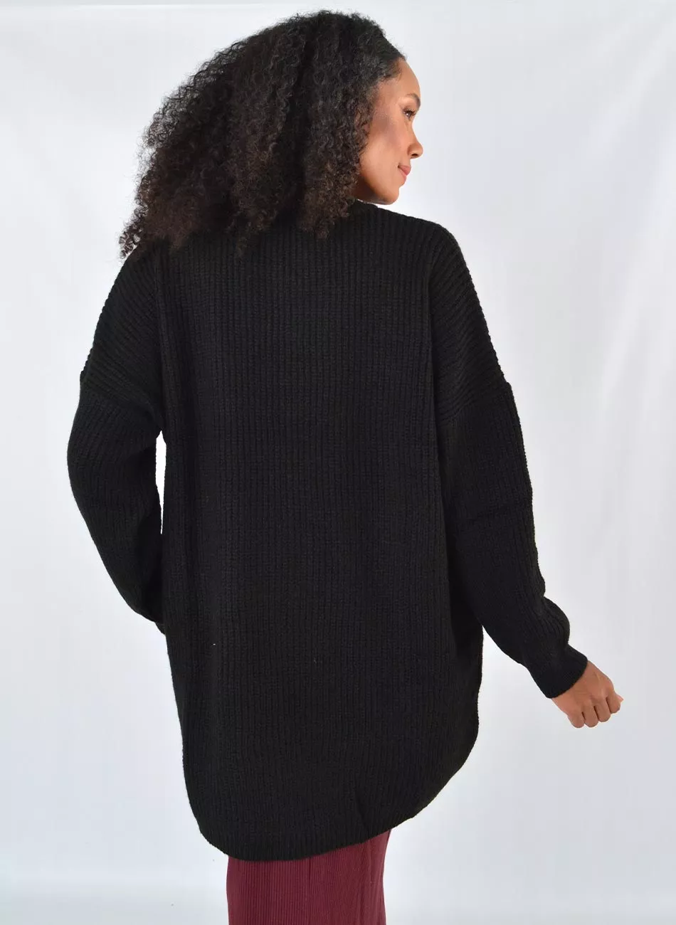 Blusão de Tricot Preto Das Gurias - Foto 3