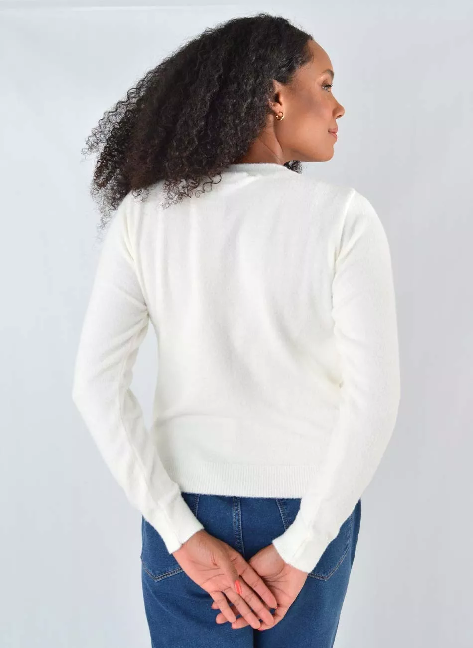 Blusa Fio Pluma Off White Das Gurias - Foto 3