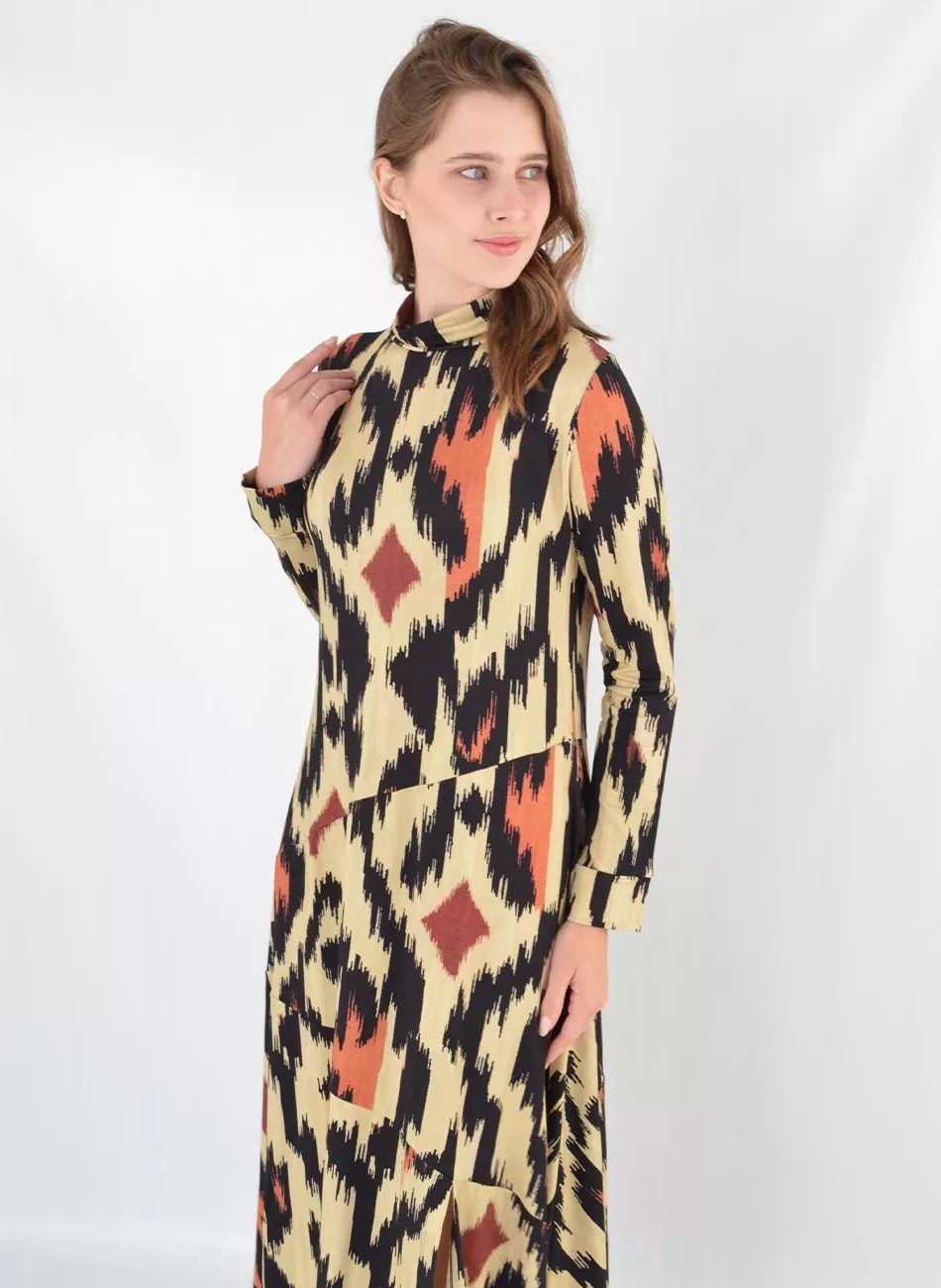 Vestido Longo Em Moletinho Estampado Cantão - Foto 2