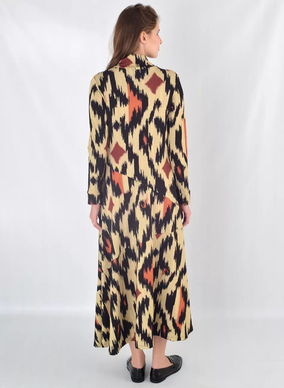 Vestido Longo Em Moletinho Estampado Cantão - Foto 3
