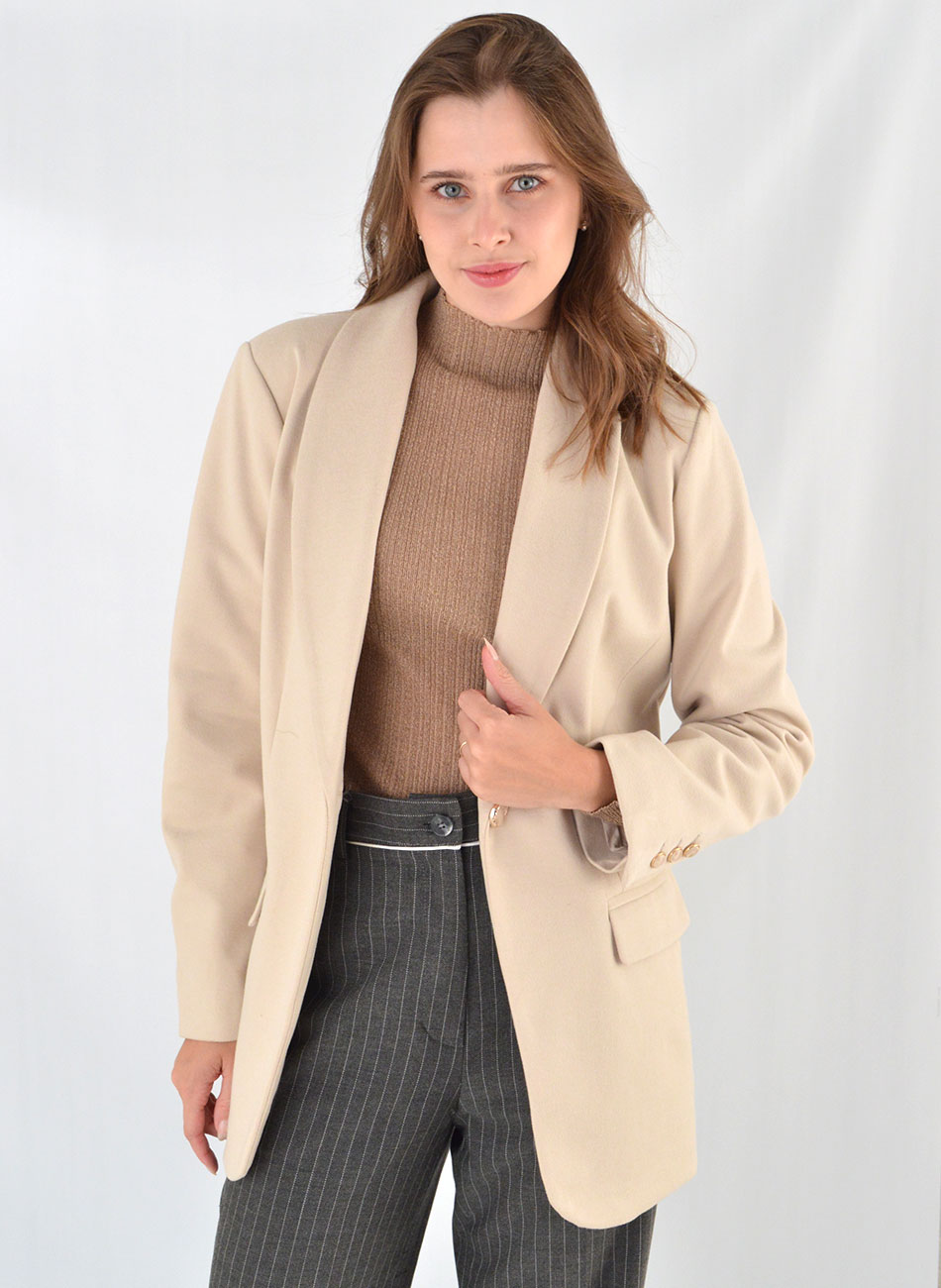 Blazer Alongado Cor Concha Alpelo - Foto 4