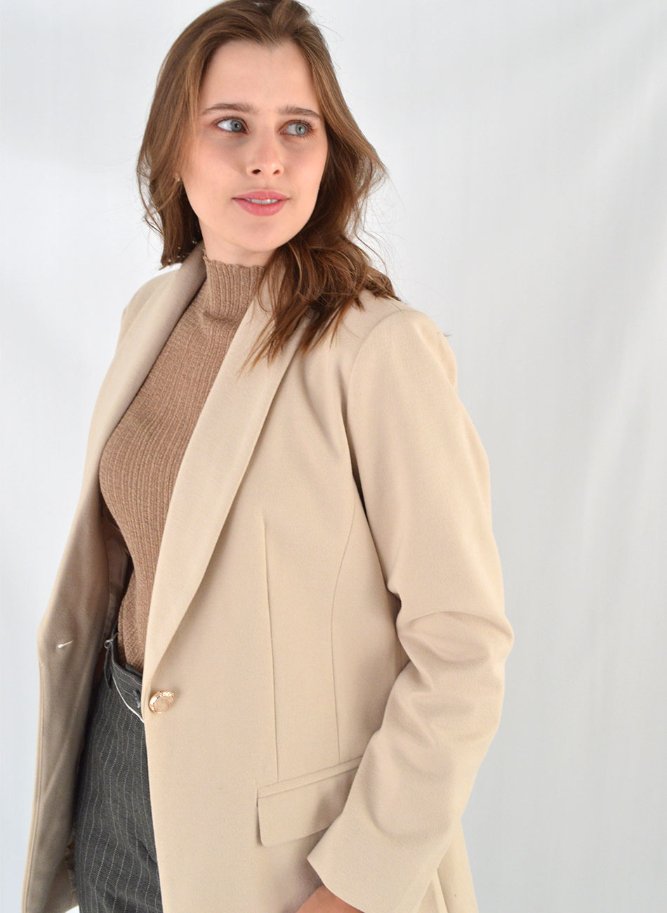 Blazer Alongado Cor Concha Alpelo - Foto 5