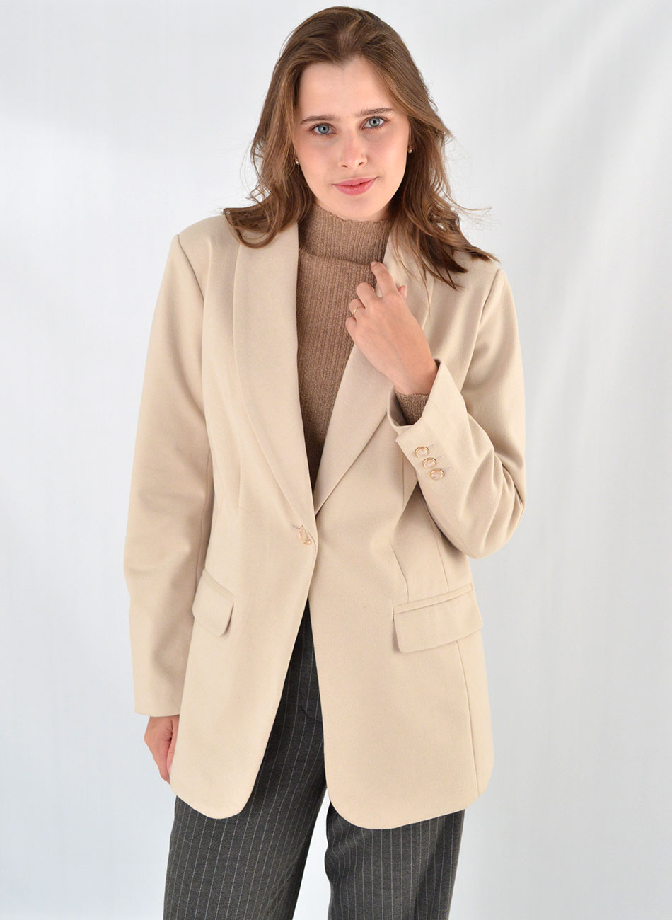 Blazer Alongado Cor Concha Alpelo - Foto 6