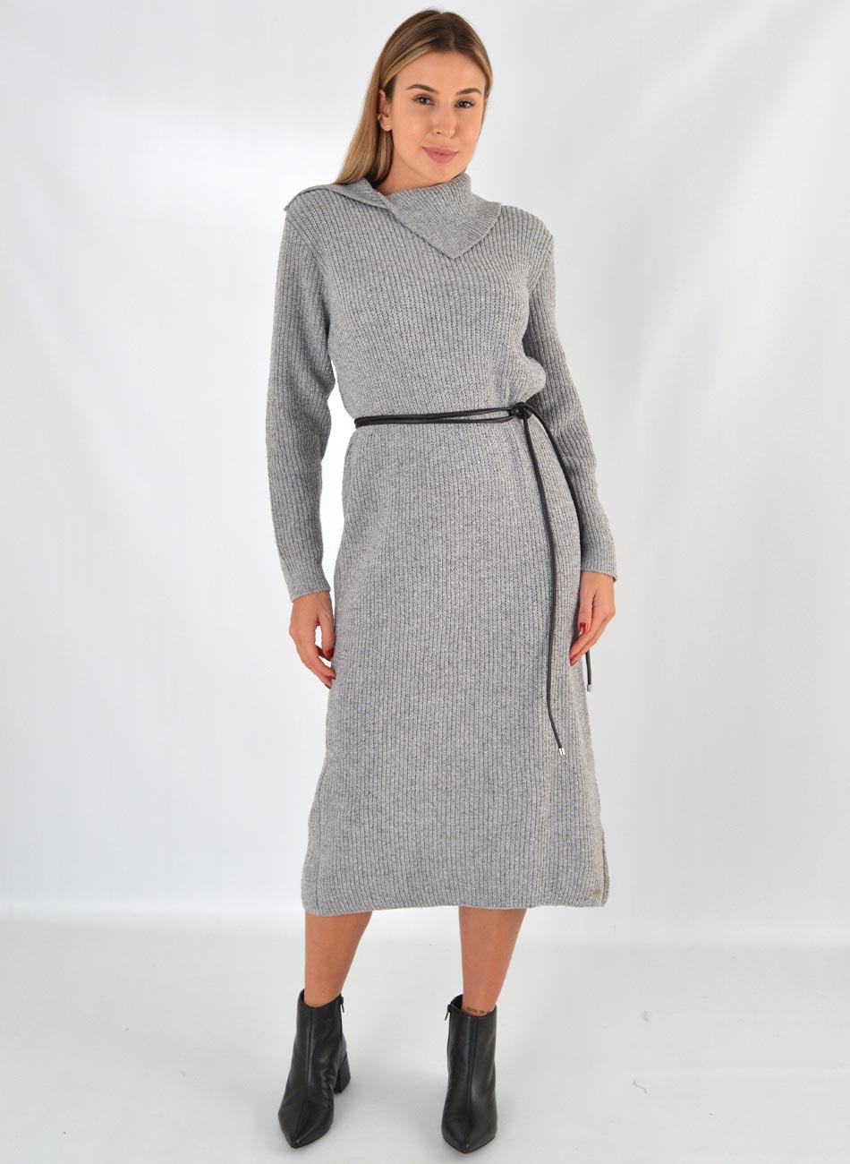 Vestido Midi Em Tricot Cor Grafite Bana Bana - Foto 1