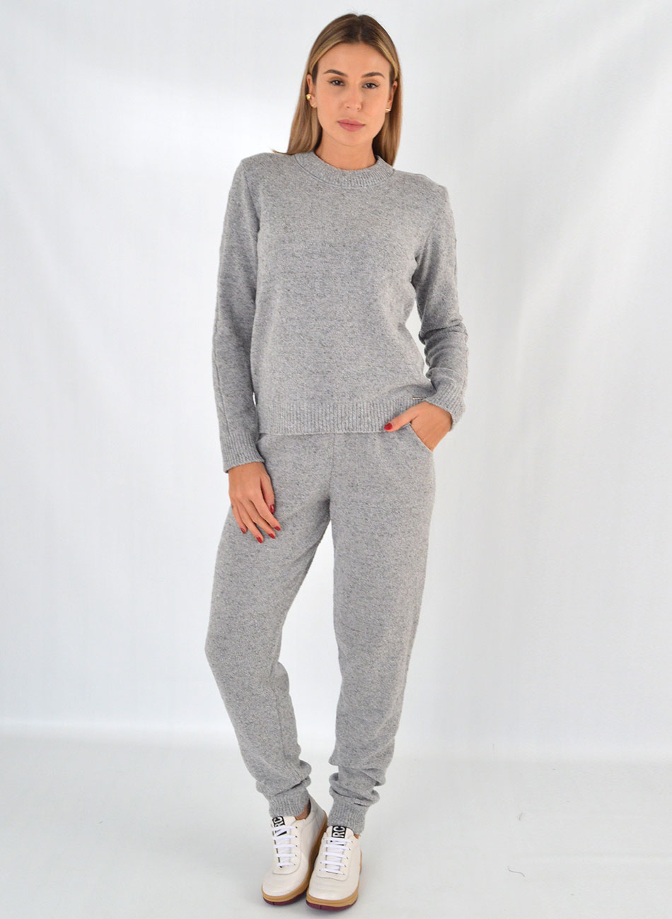 Conjunto Comfy Em Tricot Cor Grafite Bana Bana - Foto 1