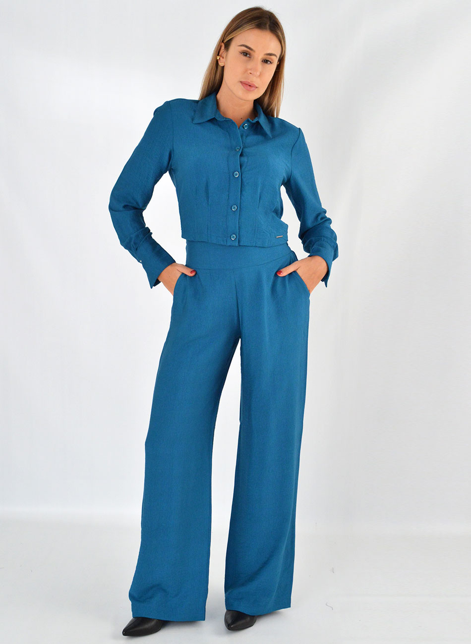 Conjunto Alfaiataria Cor Aqua Bana Bana - Foto 1