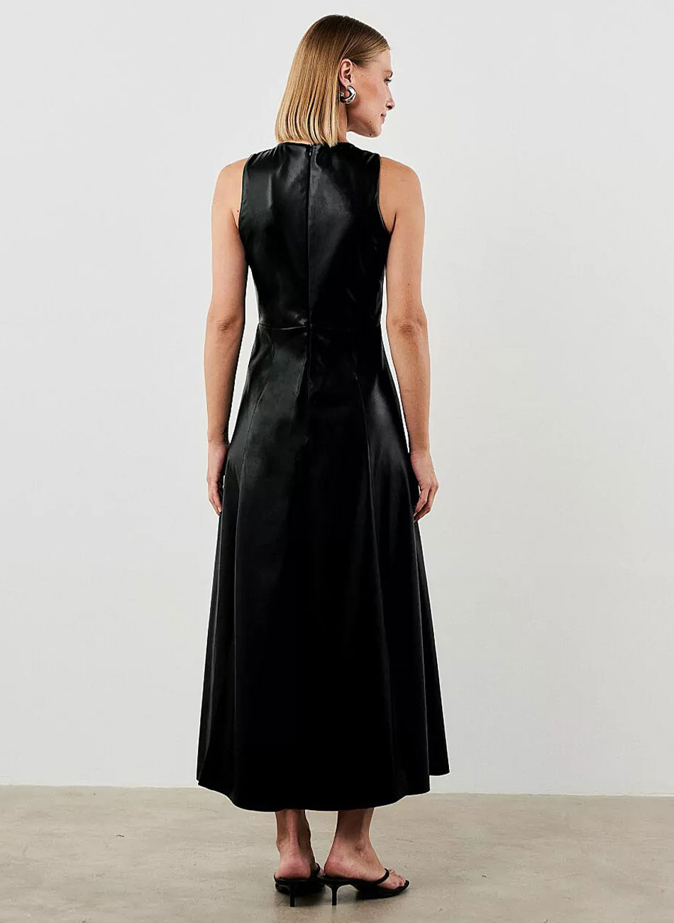Vestido Em Pu Preto MX Fashion - Foto 1