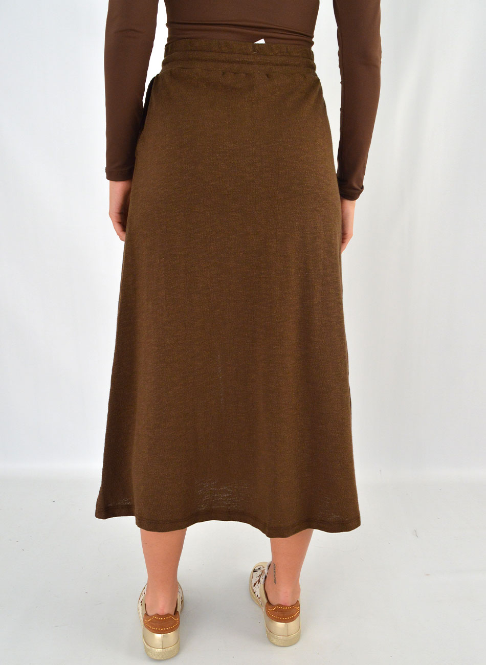 Saia Midi Cor Chocolate Haya - Foto 4