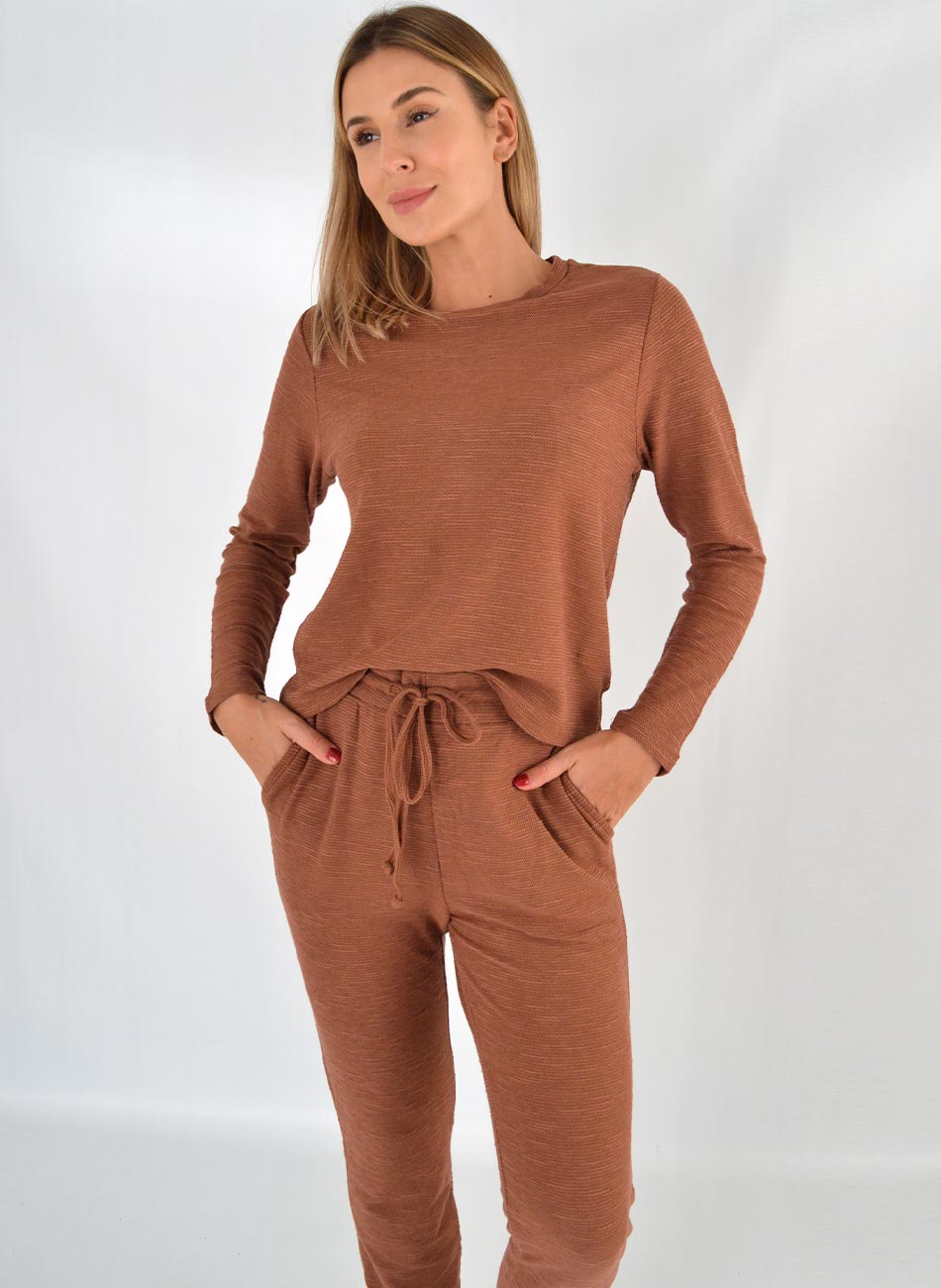 Conjunto Texturizado Marrom  - Foto 2