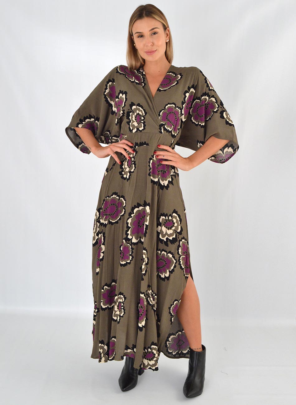 Vestido Crepe Estampa Carmem Canto - Foto 1