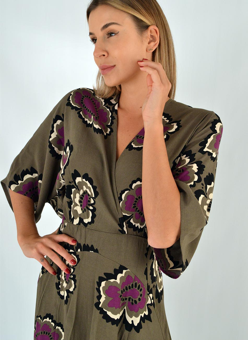 Vestido Crepe Estampa Carmem Canto - Foto 3