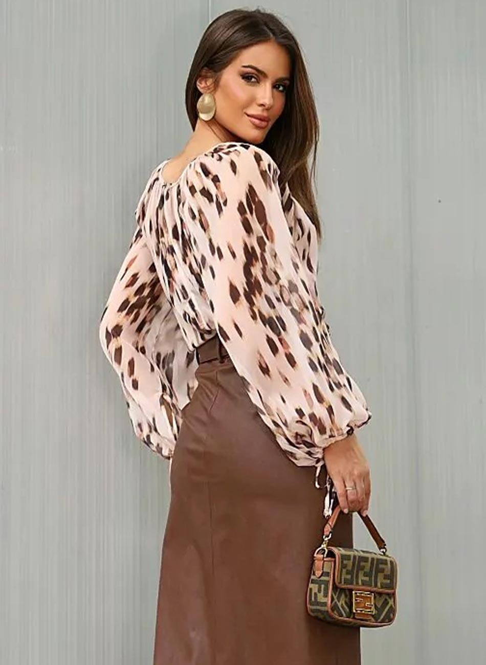 Blusa Em Crepe Estampado Anah - Foto 2