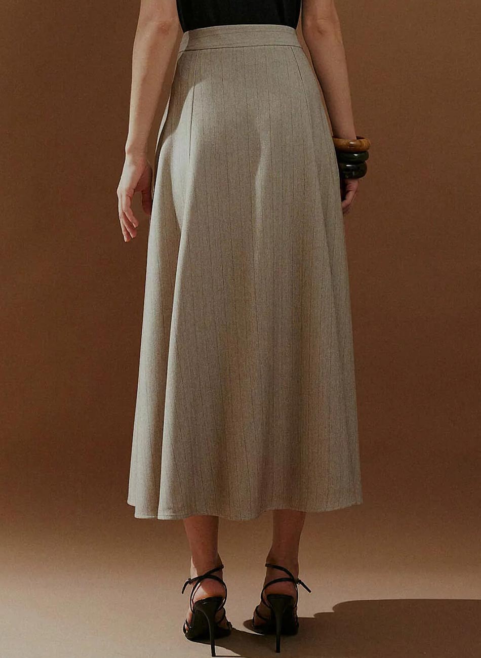 Saia Midi Risca de Giz MX Fashion - Foto 1