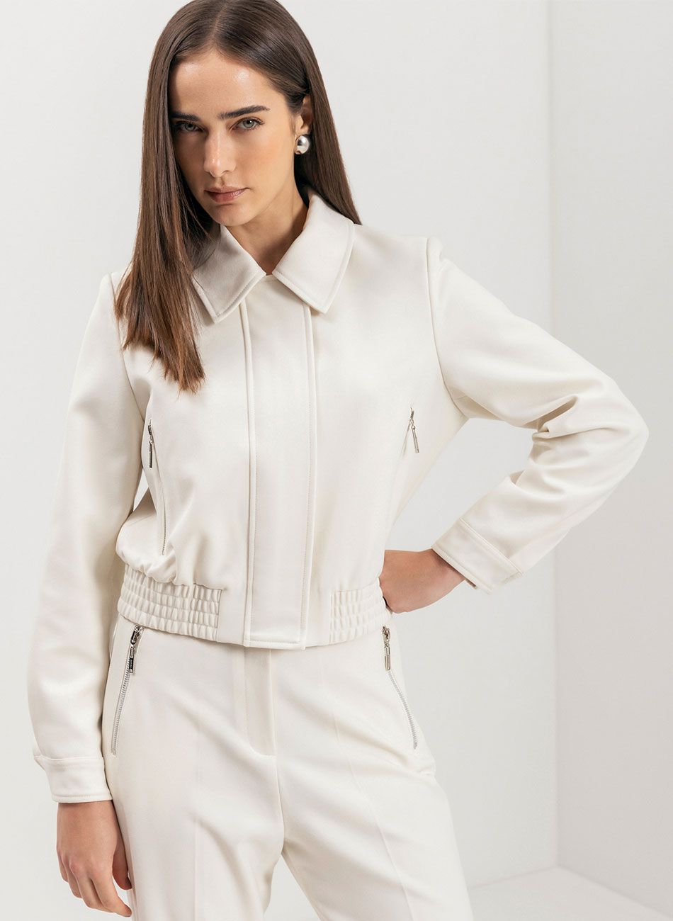 Jaqueta Cropped Off White Lez a Lez - Foto 2