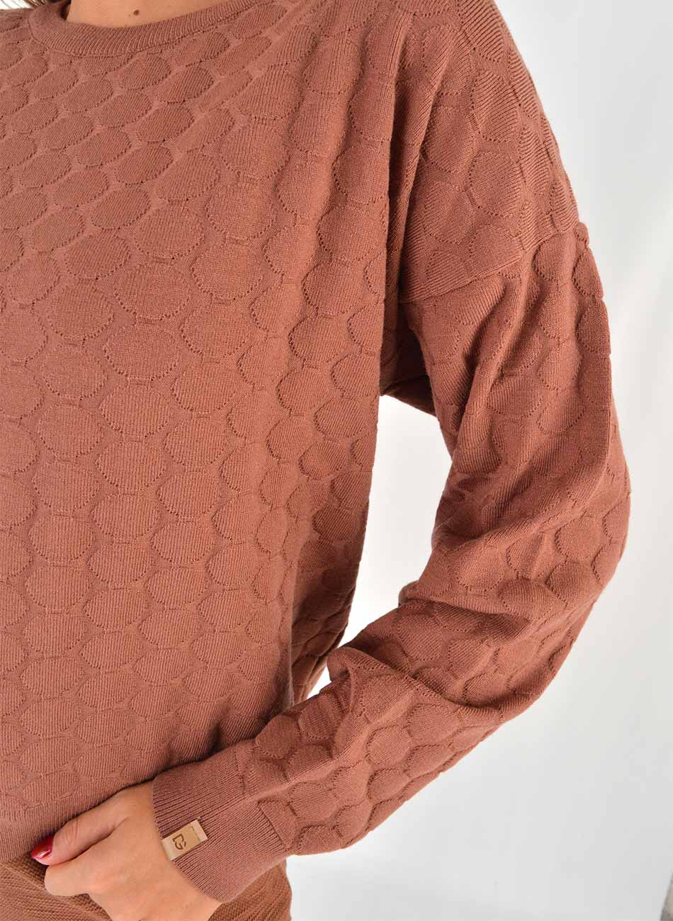 Blusa Tricot Cor Cacau Das Gurias - Foto 2