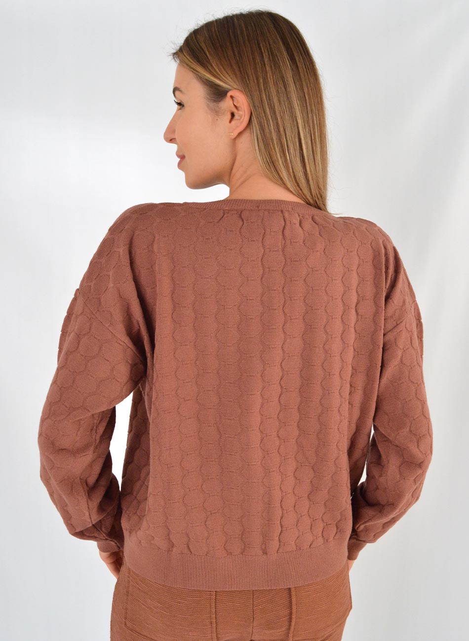 Blusa Tricot Cor Cacau Das Gurias - Foto 3