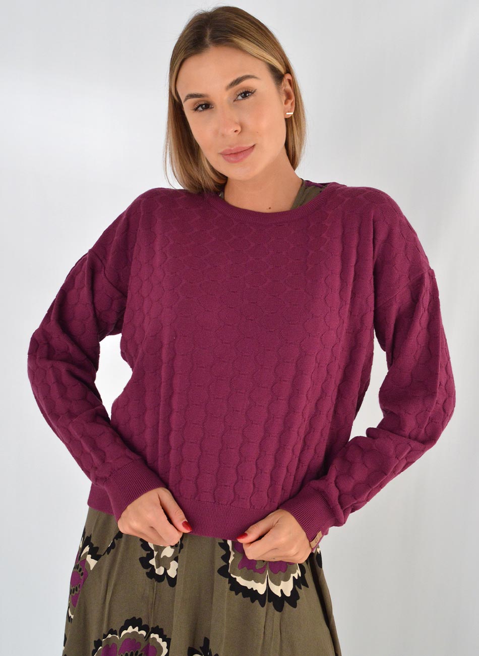 Blusa Tricot Cor Petunia Das Gurias - Foto 1