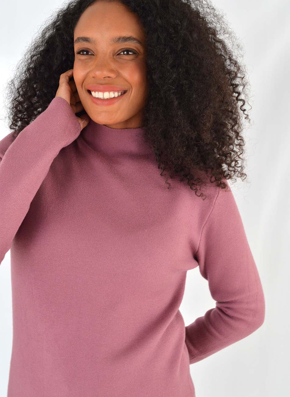 Blusa Fio de Cachemir Pelucia Por Dentro Roxo Susan Zheng  - Foto 2