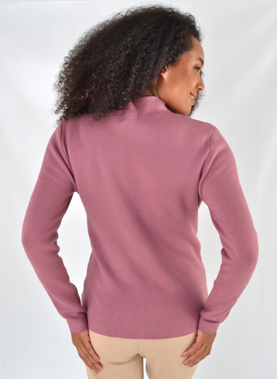 Blusa Fio de Cachemir Pelucia Por Dentro Roxo Susan Zheng  - Foto 4