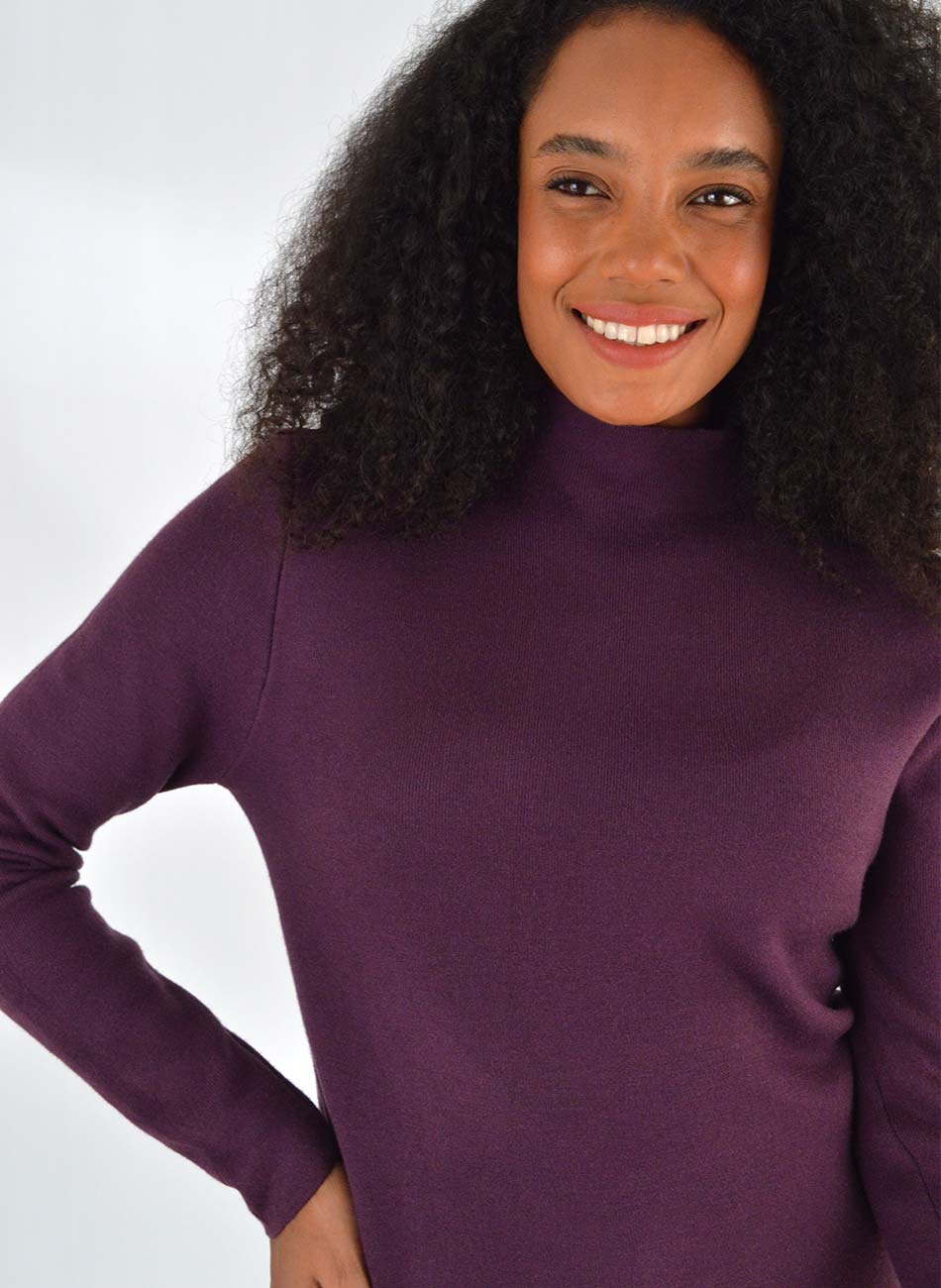 Blusa Fio de Cachemir Pelucia Por Dentro Violeta Susan Zheng  - Foto 2
