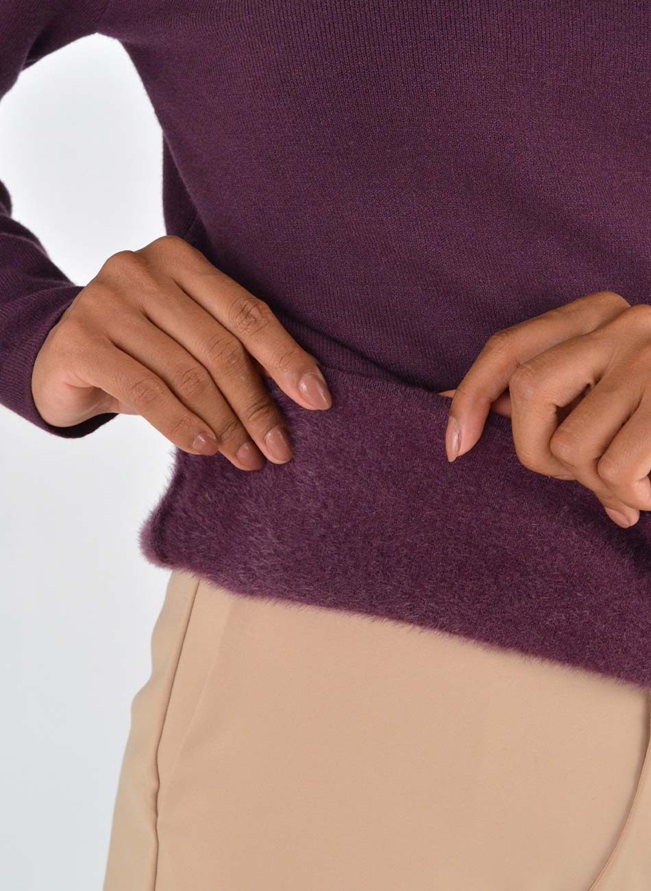Blusa Fio de Cachemir Pelucia Por Dentro Violeta Susan Zheng  - Foto 3