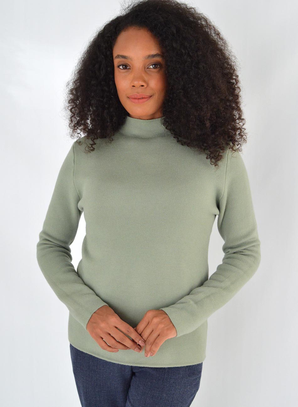 Blusa Fio de Cachemir Pelucia Por Dentro Verde Susan Zheng  - Foto 1
