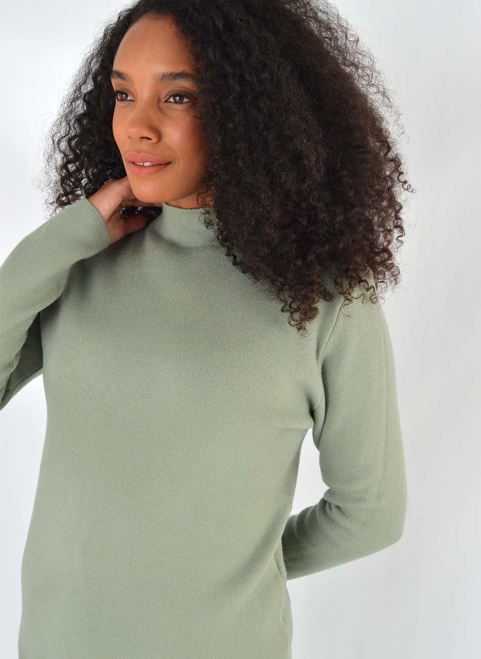 Blusa Fio de Cachemir Pelucia Por Dentro Verde Susan Zheng  - Foto 2