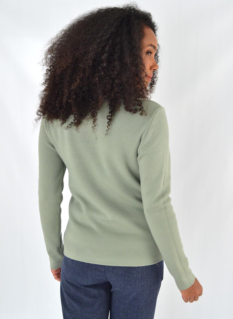 Blusa Fio de Cachemir Pelucia Por Dentro Verde Susan Zheng  - Foto 4