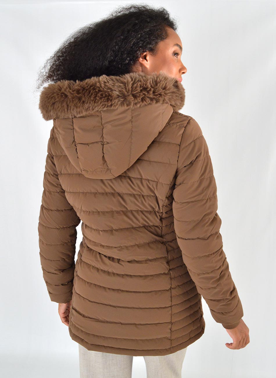 Jaqueta Alongada Estofada com Forro Trmico Caf Safira Classic Pluz Size - Foto 6