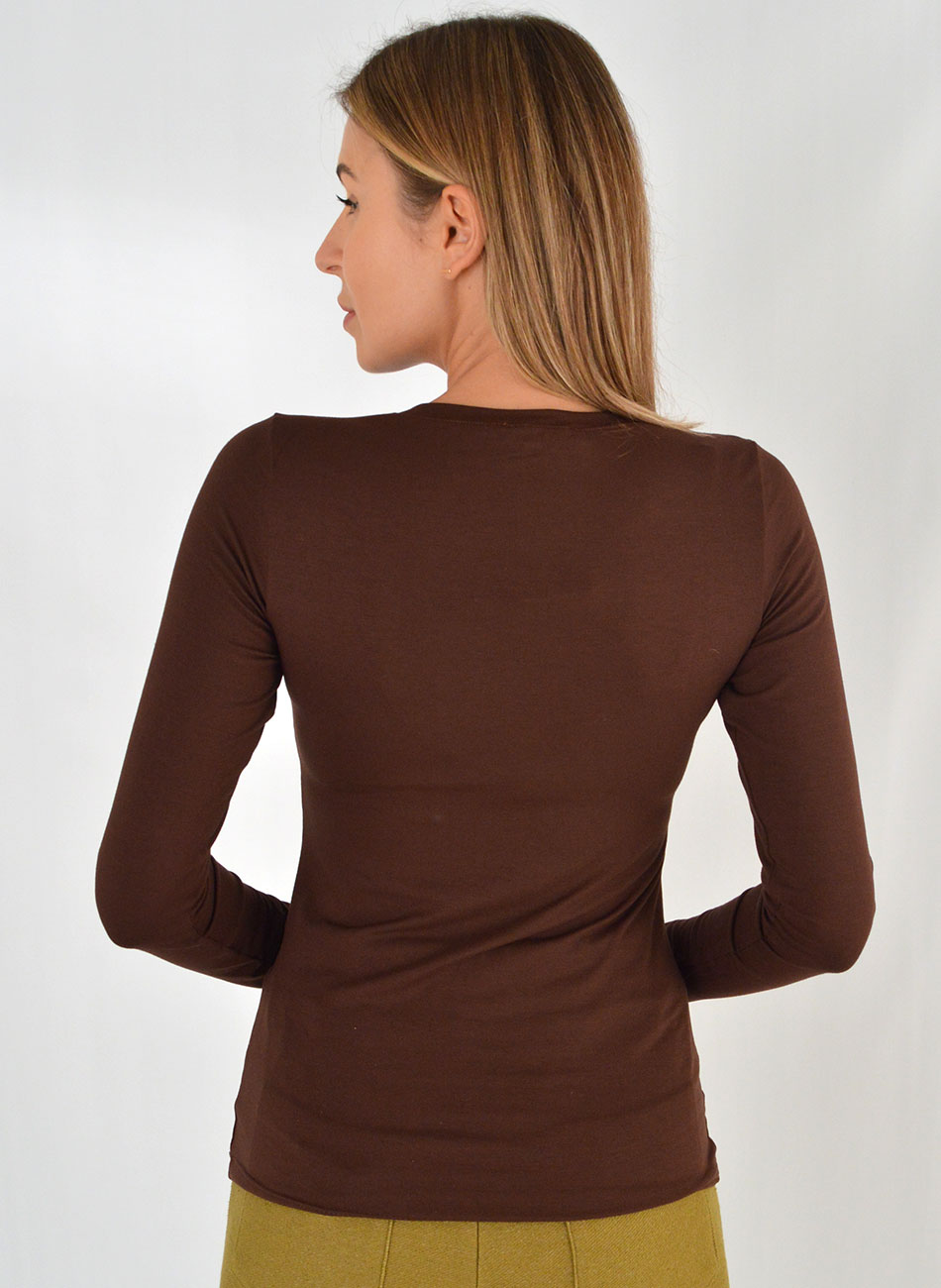 Blusa Bsica Coqueta Cor Marrom  - Foto 2