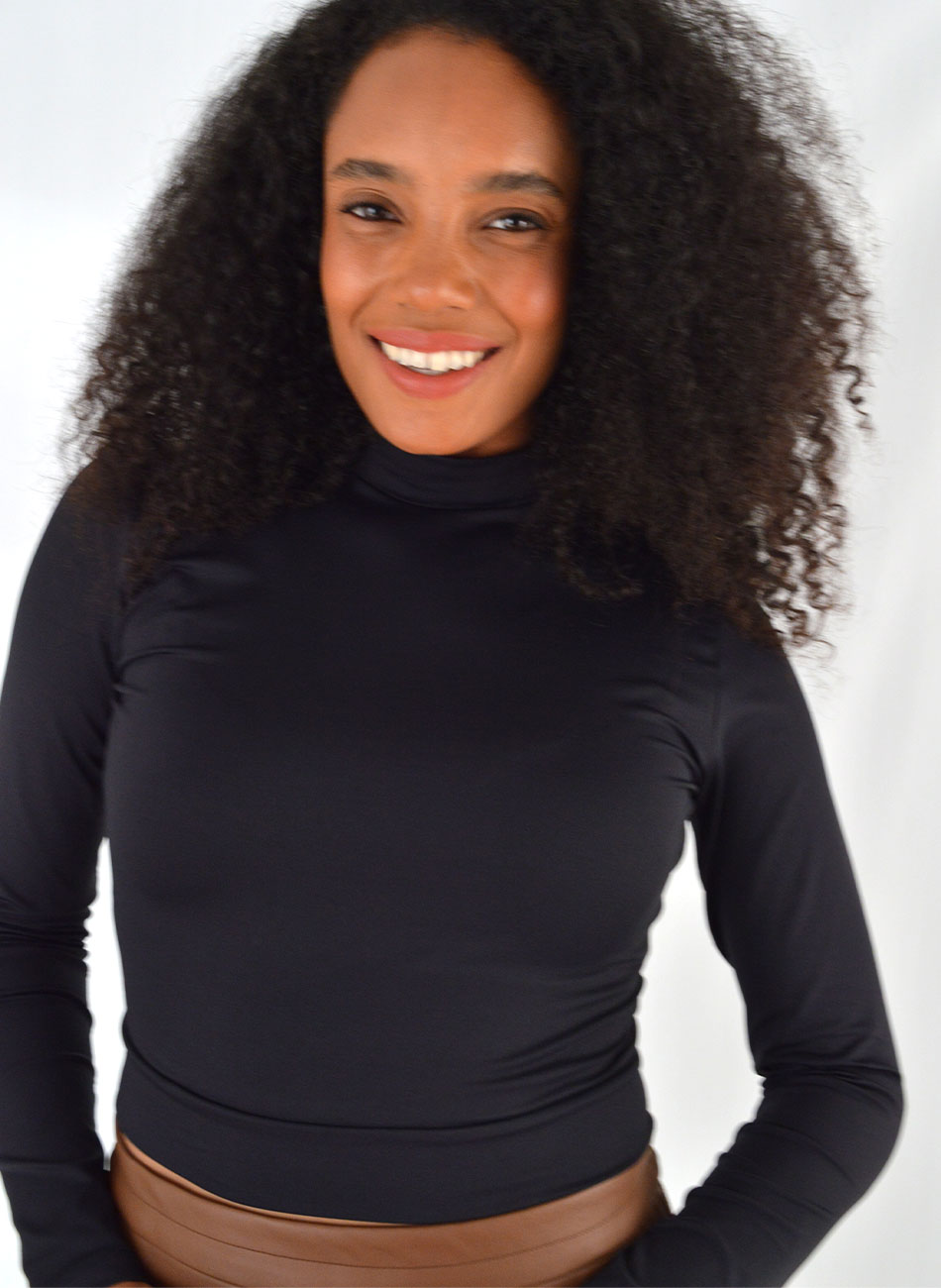 Cropped Coqueta Cor Preto - Foto 2