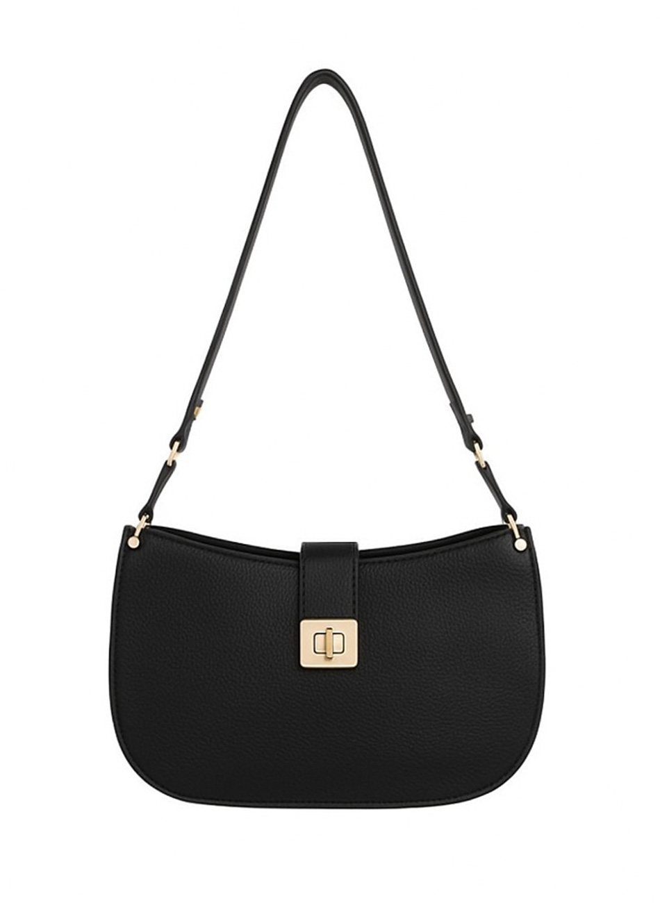 Bolsa Couro Mdia Transversal Cor Preta Smartbag - Foto 1