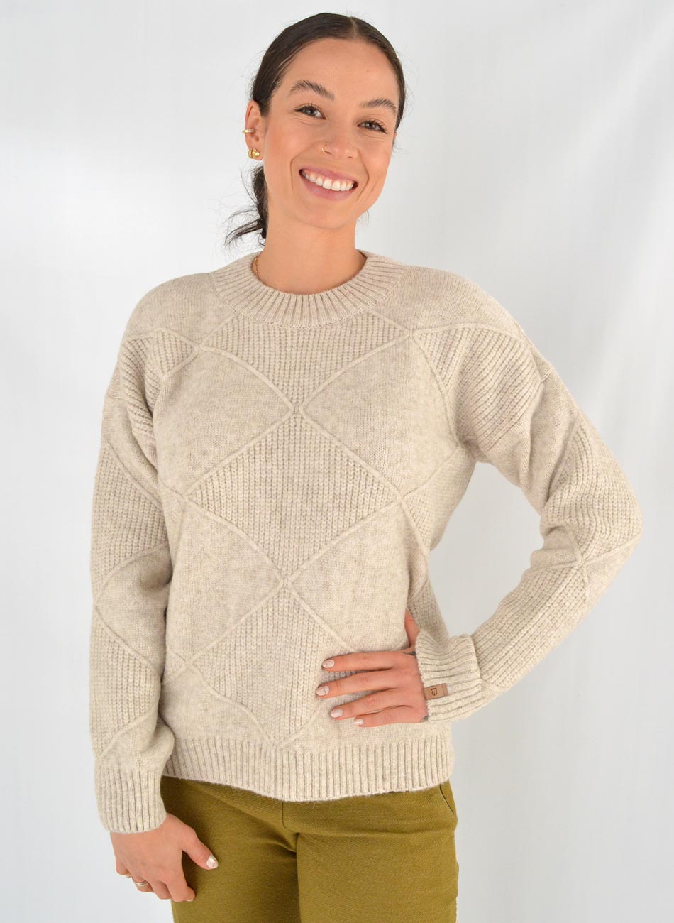 Blusa Tricot Cor Cru Gurias - Foto 1