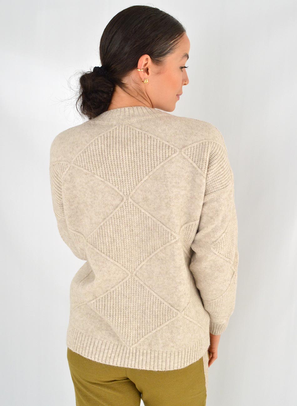 Blusa Tricot Cor Cru Gurias - Foto 3