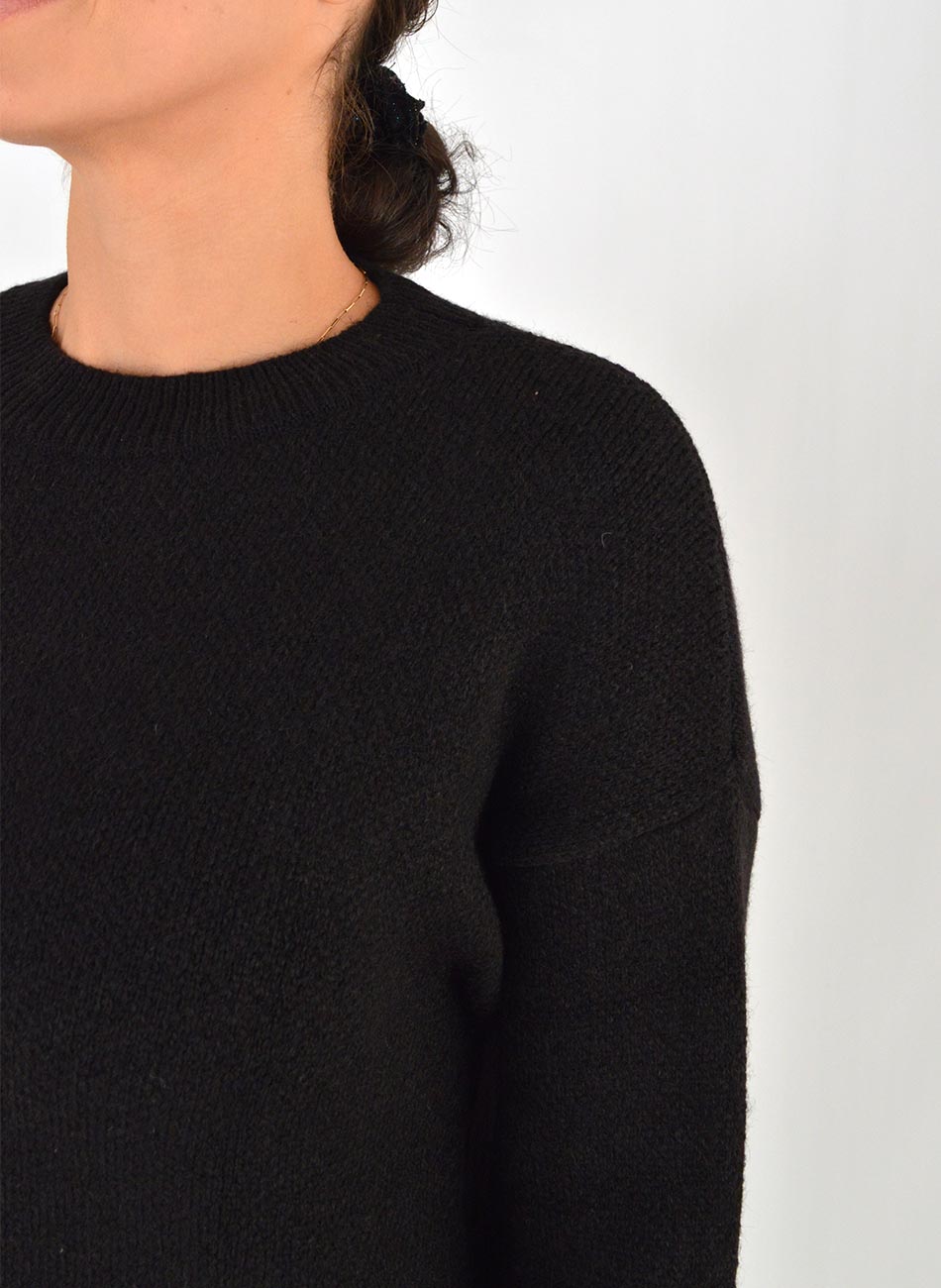 Blusa Tricot Mullet Cor Preta Gurias - Foto 2