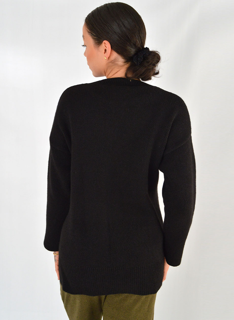 Blusa Tricot Mullet Cor Preta Gurias - Foto 3
