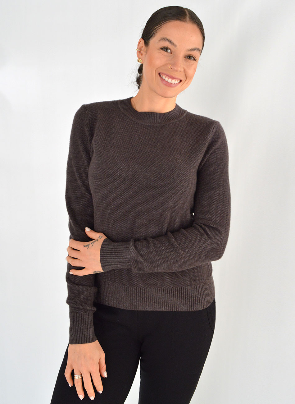 Blusa Em Tricot De Fio de Cachemir Chumbo Susan Zheng  - Foto 1