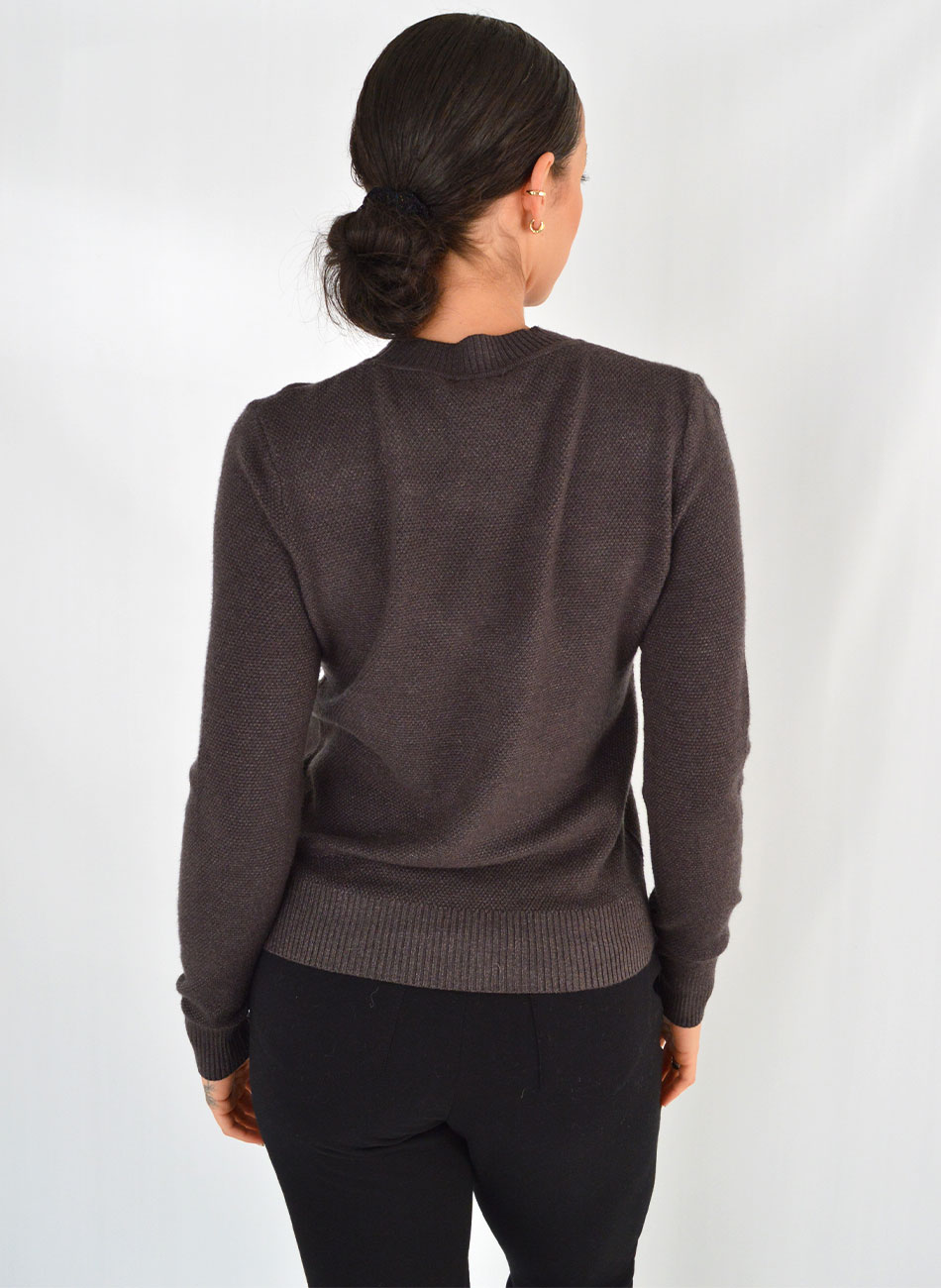 Blusa Em Tricot De Fio de Cachemir Chumbo Susan Zheng  - Foto 3