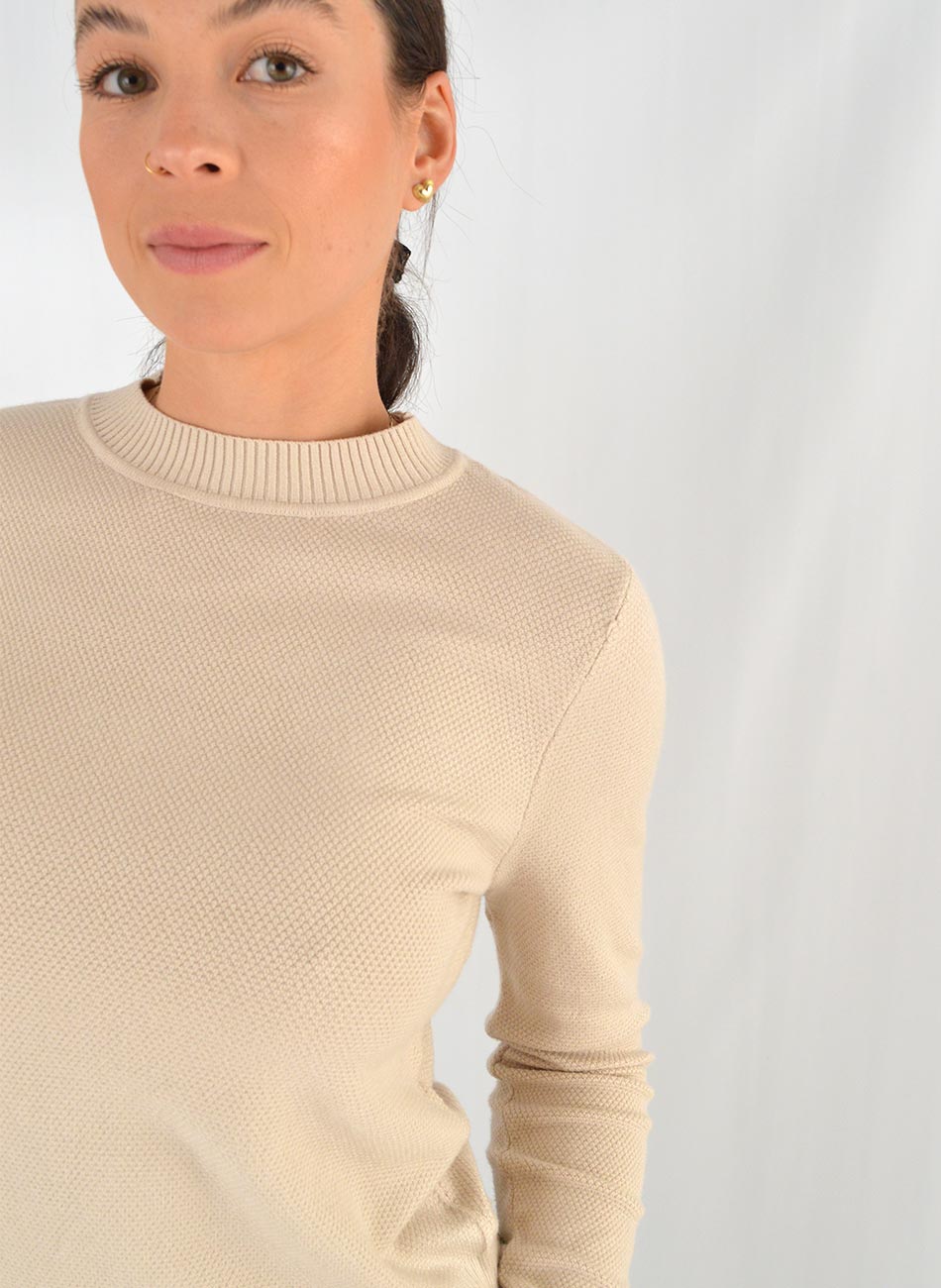 Blusa Em Tricot De Fio de Cachemir Bege Susan Zheng  - Foto 2